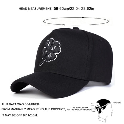Unisex Four Leaf Clover Embroidery Baseball Caps Spring Autumn