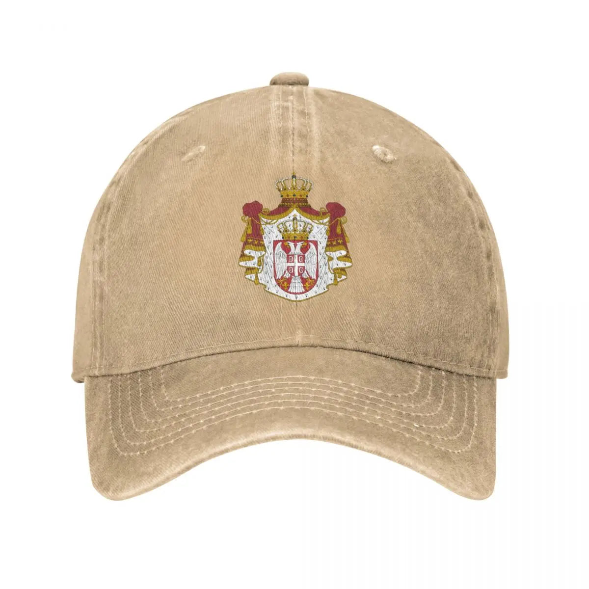 Men Baseball Cap Serbia Emblem Charcoal Washed Denim