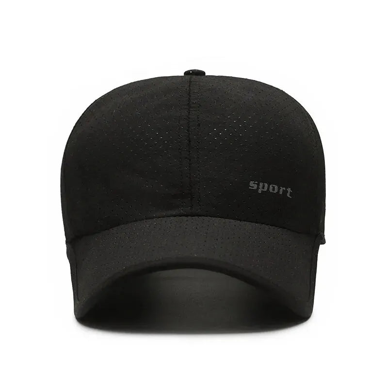 Edging Quick Drying Hat Casual Versatile Trendy Baseball Cap Fashion Outdoor Sports Breathable Black Cap