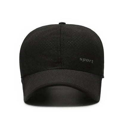 Edging Quick Drying Hat Casual Versatile Trendy Baseball Cap Fashion Outdoor Sports Breathable Black Cap