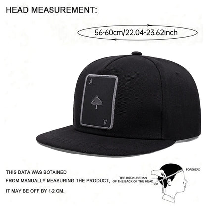 Trendy Flat Edge Hat Poker A Hip Hop Hat Outdoor Cycling Skateboarding Hat Sports