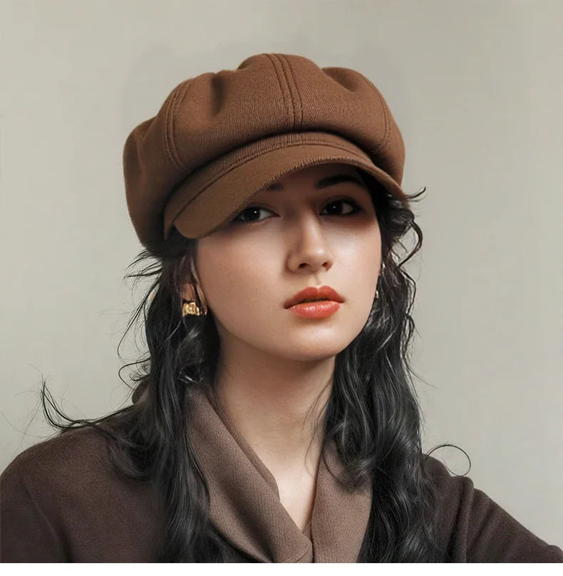 Hat Women's Big Head Circumference Shell Art Casual Versatile Painter Hat