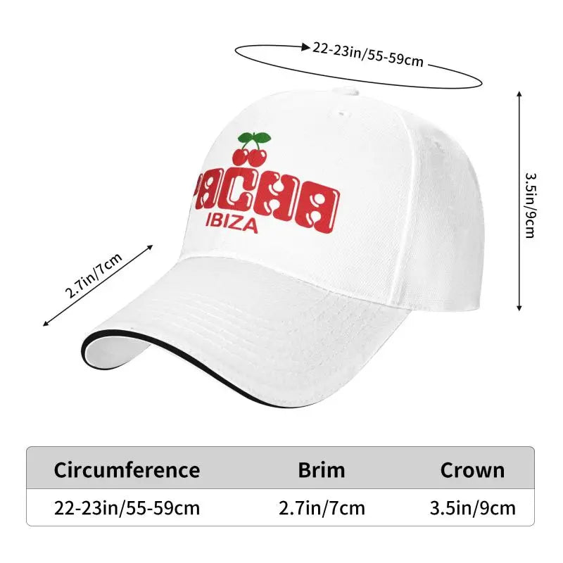 Preppy Cherry Pacha Ibiza Baseball Cap Outdoor Daily Travel Sports