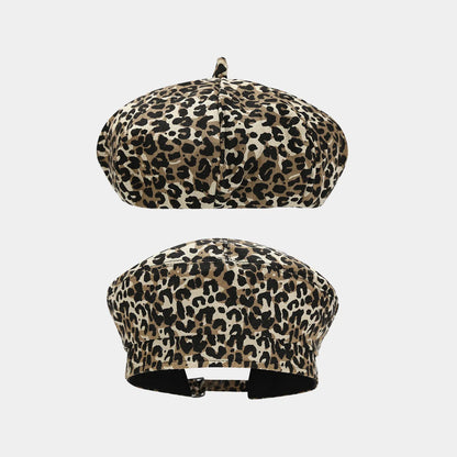 Newsboy Caps Fashion Women Leopard Print Octagonal Hat