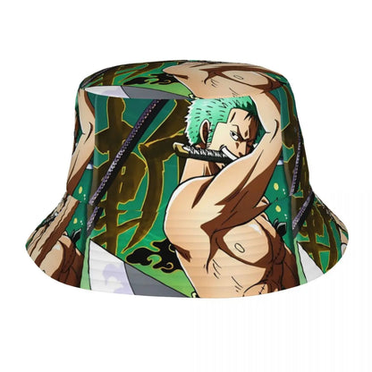Japan Anime Zoro Luffy Skull Bucket Hats for Women Men Summer
