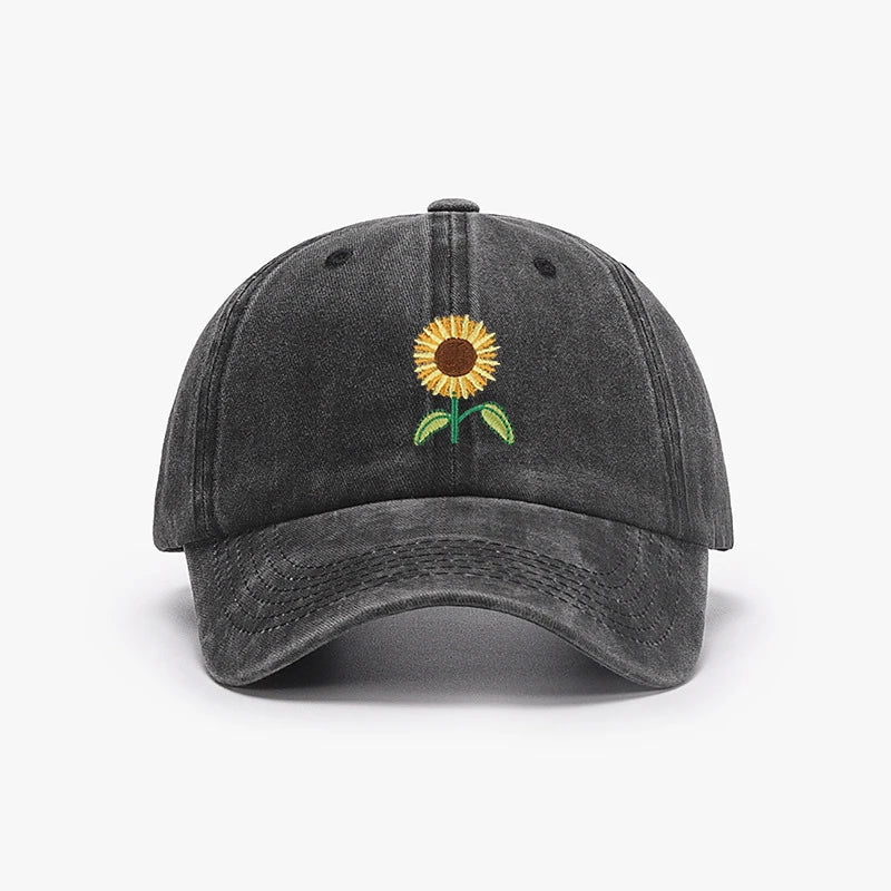 Sunflower Baseball Cap Embroidered Plant Dad Trucker Hat