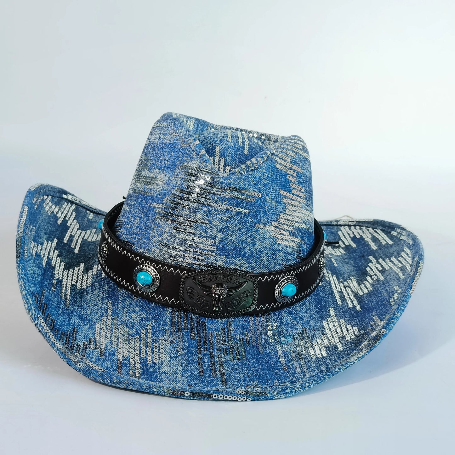 Vintage Tassel Denim Cowboy Hat For Men Women