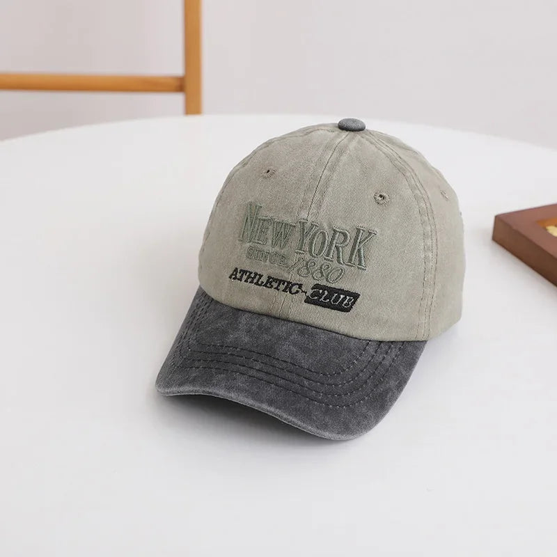 Retro Letter Kids Baseball Cap Fashion Color Block Children Peaked Hat  Sunshade Visors Sport Duck Caps