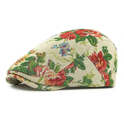 Four Seasons Polyester Print Newsboy Caps Girl Flat Cap