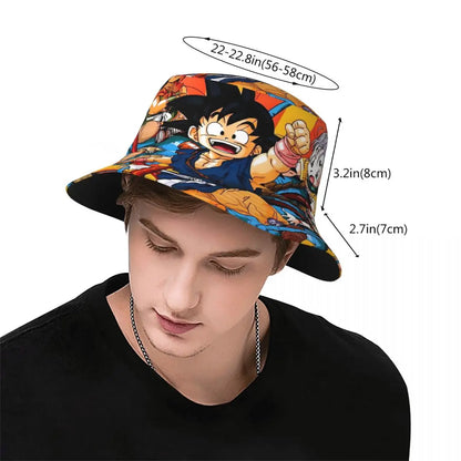 Goku Dragon Ball Bucket Hats for Woman Summer Travel Anime Manga