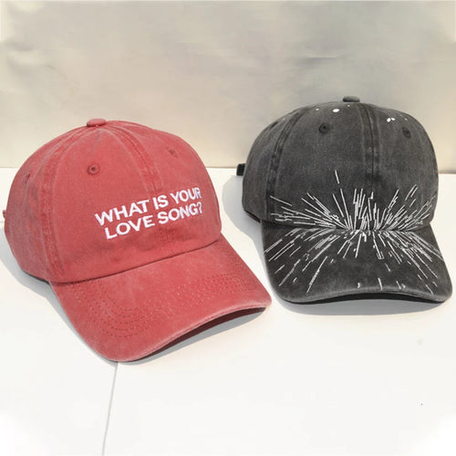 Kpop "What Is Your Love Song" Same Knitted Embroidery Caps