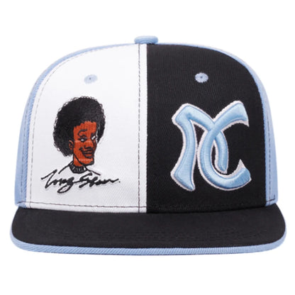 Flat brimmed Hat Black AC Embroidered Snapback Hat