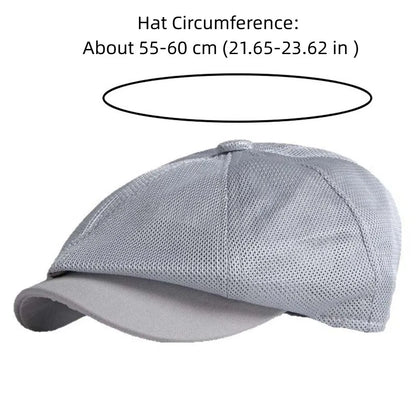 Solid Color Mesh British Beret Hollow-Out