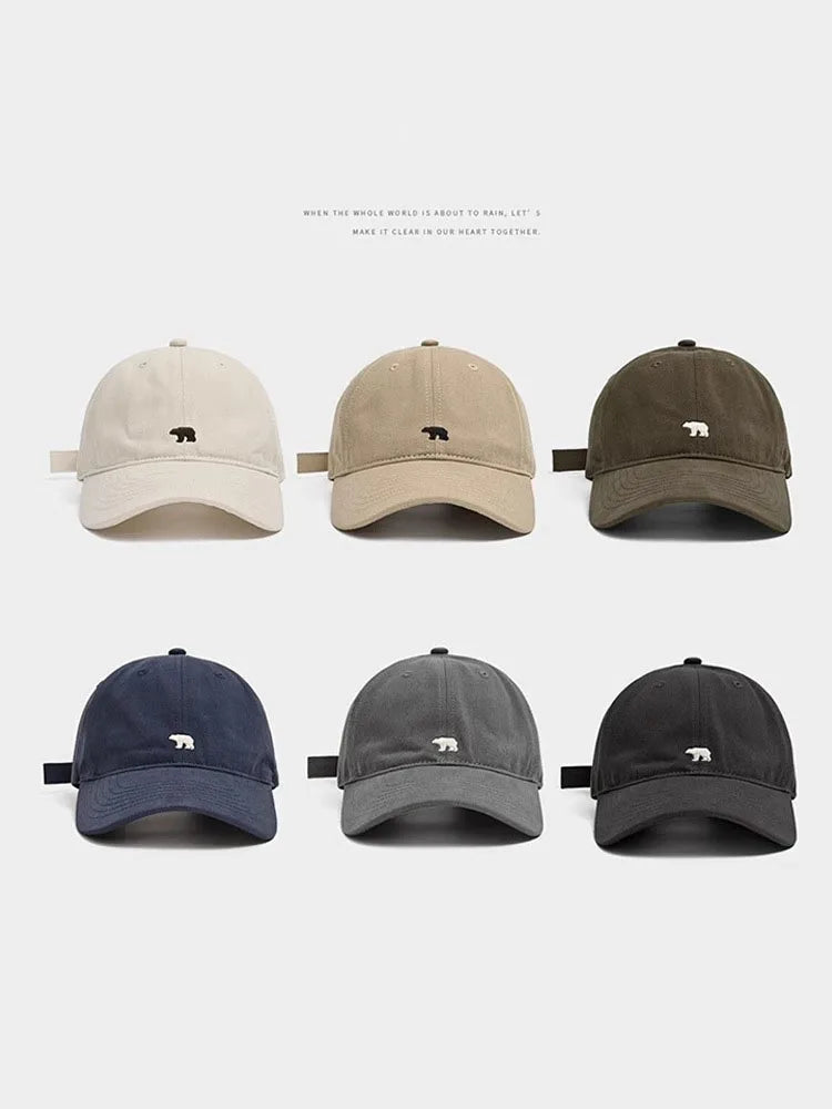 Stylish Bear Embroidered Baseball Cap Sun Protective Breathable Adjustable Ideal Casual Hat Unisex Baseball Cap