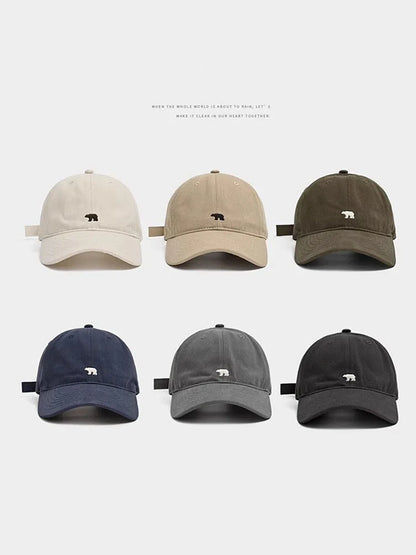 Stylish Bear Embroidered Baseball Cap Sun Protective Breathable Adjustable Ideal Casual Hat Unisex Baseball Cap