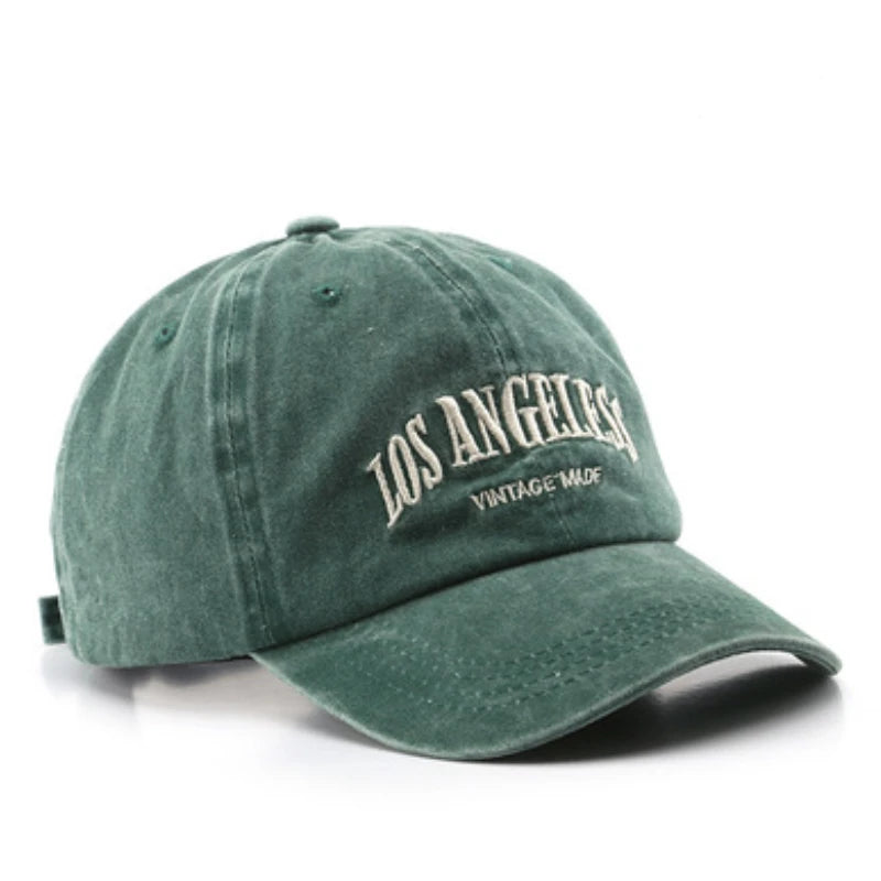 Washed Los Angeles Letter Embroidery Men's Fashion Trend Retro Baseball Cap Women's