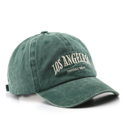 Washed Los Angeles Letter Embroidery Men's Fashion Trend Retro Baseball Cap Women's