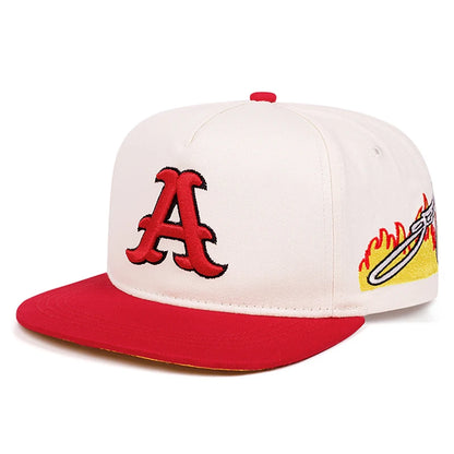 Fashionable Flat Edge Hat A Letter Embroidered Street Hip Hop Hat Outdoor Sports
