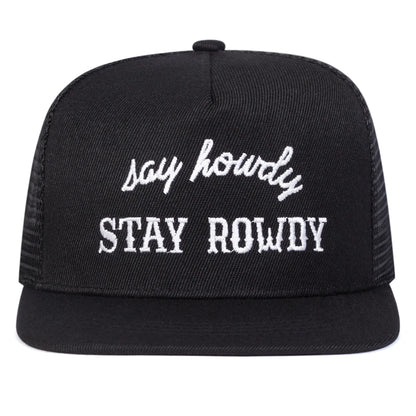 Unisex Stay Rowdy Embroidery Hip-hop Net Hats Spring Summer