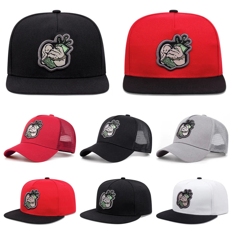 Creative Snapback Hat Handheld USD Embroidered Street Hip Hop Hat