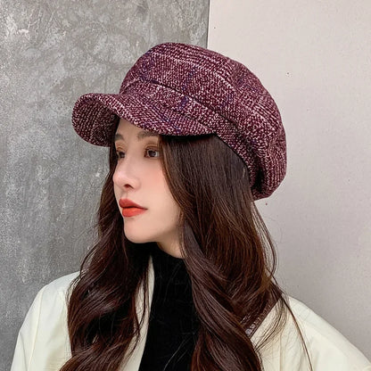 Women's Vintage Octagonal Beret, Newsboy Hat