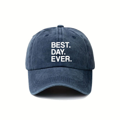 Best Day Ever Baseball Cap Unisex Distressed Polyester Outdoor Casual Sun Hat