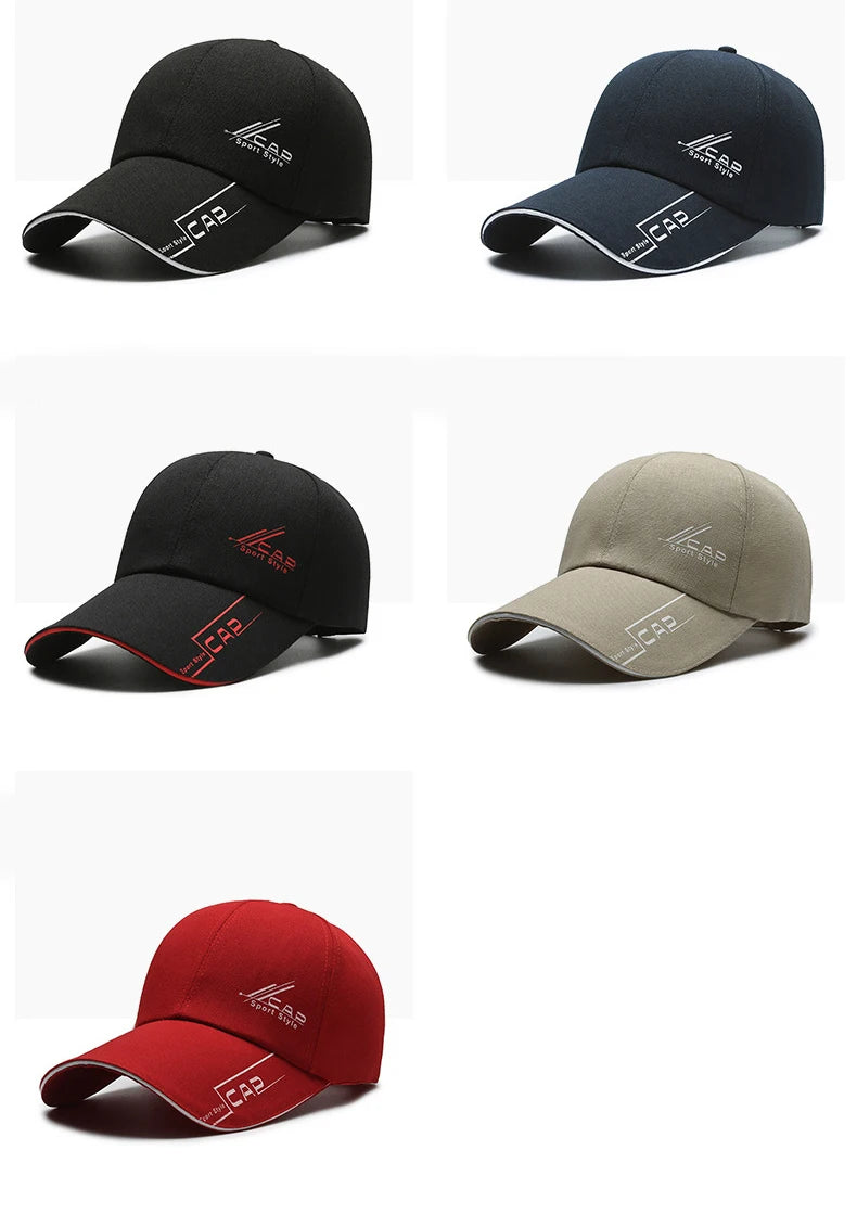 Hats Men Summer Long Brim Baseball Caps Spring Casual Outdoor Sun Fishing Hats Sunscreens Shade Caps