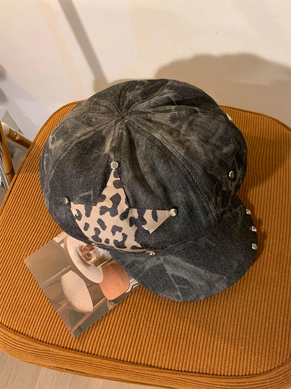 Y2k Personalized Star Sticker Rivet Design Berets Caps For Women Spring And Autumn