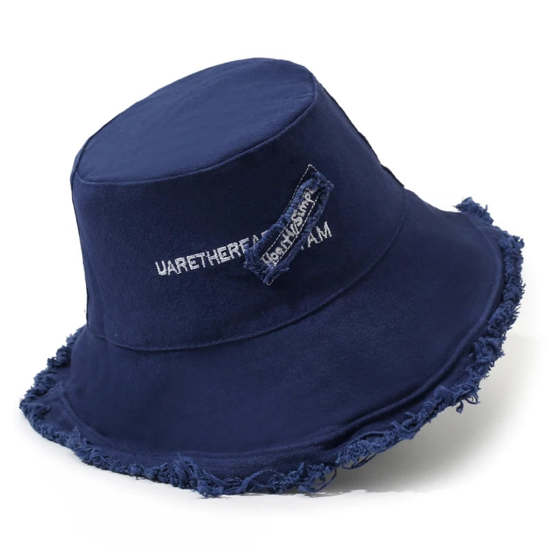 Solid Color Washed Distressed Fisherman Hat