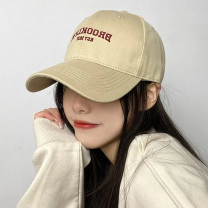 Soft Cotton Letters Baseball Cap For Women Men Retro Embroidery