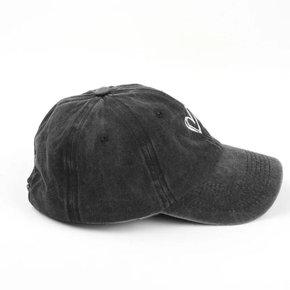 Peach Heart Embroidered Water Washed Aged Spring/Summer Baseball Hat Women's Men