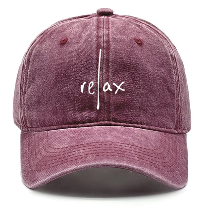Washed Cotton Snapback Baseball Hat Artistic Text Relax Snapback Hat