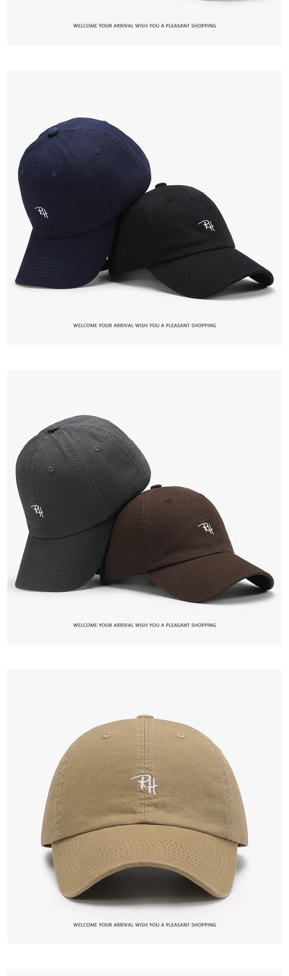 Soft Top Embroidered Letter Men's Breathable Sun Shading Baseball Cap For Outdoor Travel Duckbill Cap
