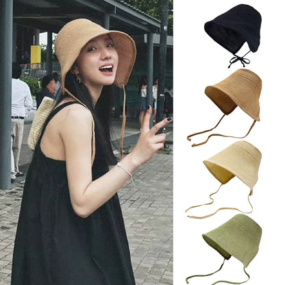 Linen Straw Regency Bonnets Hats For Women Sun Hats