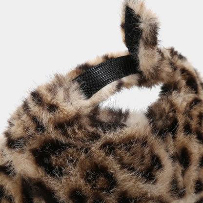 Leopard Print Plush Duck Tongue Hat New Fashion Men Women