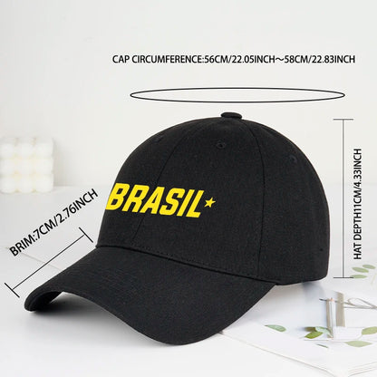 Brazil Fans “BRASIL” Printed Soft-Peak Baseball Cap