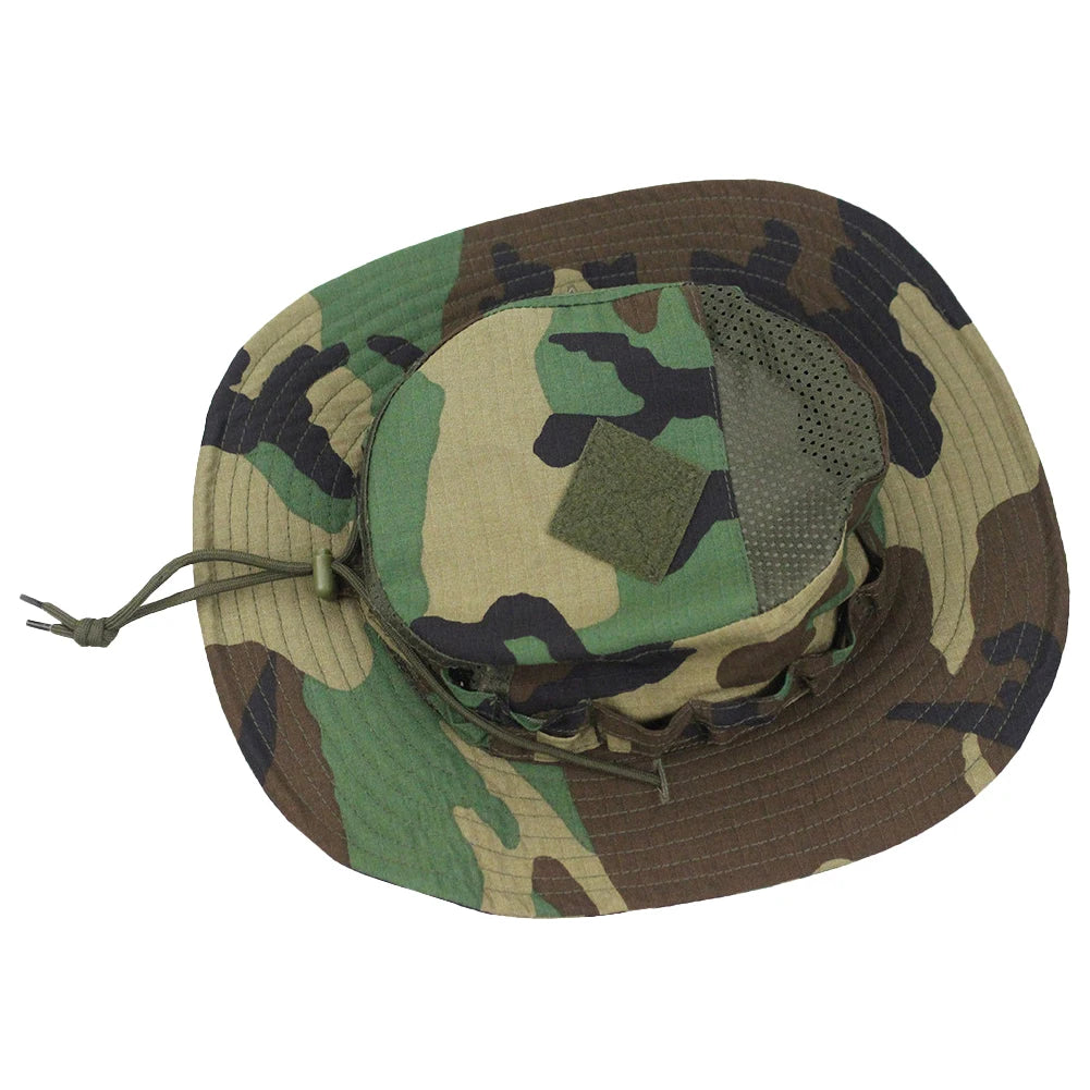 Camouflage Enthusiasts Square Pocket Camo Bonnie Cap US Bucket Benny Hats Fishing