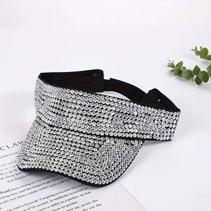New Women's Shiny Rhinestone Sun Hat