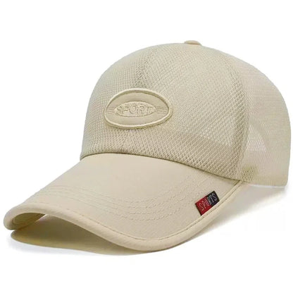Unisex Long-Brim Mesh Baseball Cap For Men Female