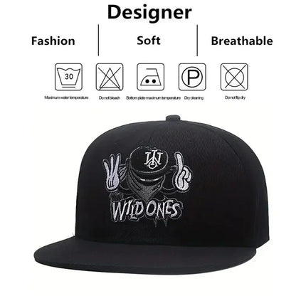Unisex Embroidered Ninja Letter Hip-Hop Baseball Cap