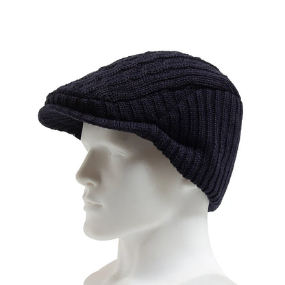 Men Women Knitted Hat With Earflaps Beret Autumn Winter Thickened Warm Berets
