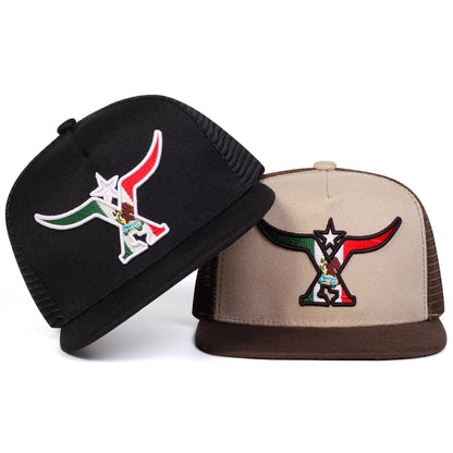 Unisex Ox Horn Embroidery Hip-hop Net Hats Spring Summer