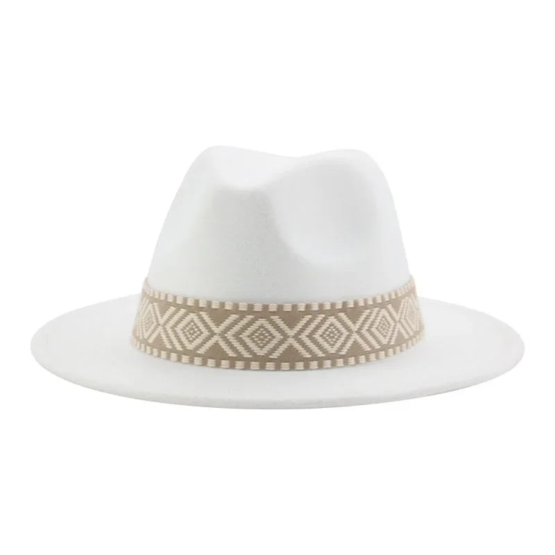 Panama Hat Western Cowboy Hats For Women Solid Big Brim Casual Fedoras Men Women