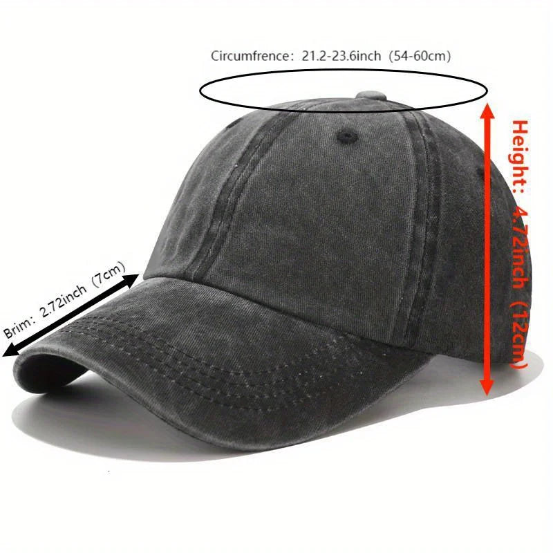 Vintage Washed Baseball Cap with Fantasy Horse & Letter Graphic Print