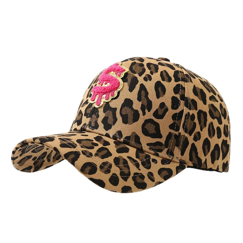 Leopard Print Baseball Caps Unisex Embroidery Spring Autumn