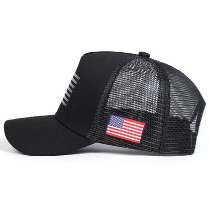 Unisex American Flag Embroidery Baseball Net Caps Outdoor Adjustable Casual Hats Sunscreen Hat Sports Cap