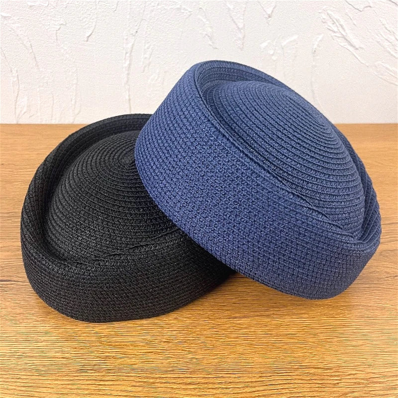 Airline Stewardess Flight Attendant Vintage Pillbox Hat Fashion Summer Straw Beret Hat