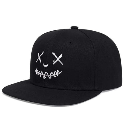 Unisex Personality Ghost Expression Embroidery Hip-hop Hats Spring