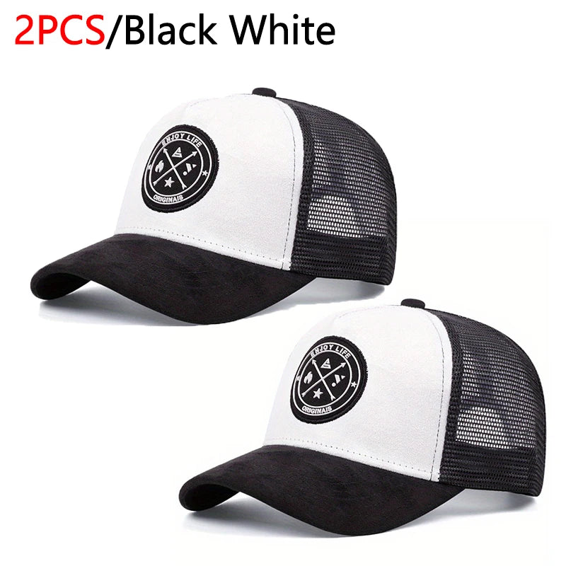 Summer Mesh Baseball Cap Women Men Enjoy Life Letter Patch Snapback Hat
