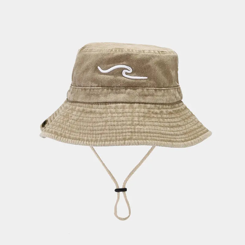 Wave Embroidered Fisherman Hats